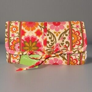 NWT Vera Bradley Folkloric Retired Pattern Travel Jewelry Roll Trifold